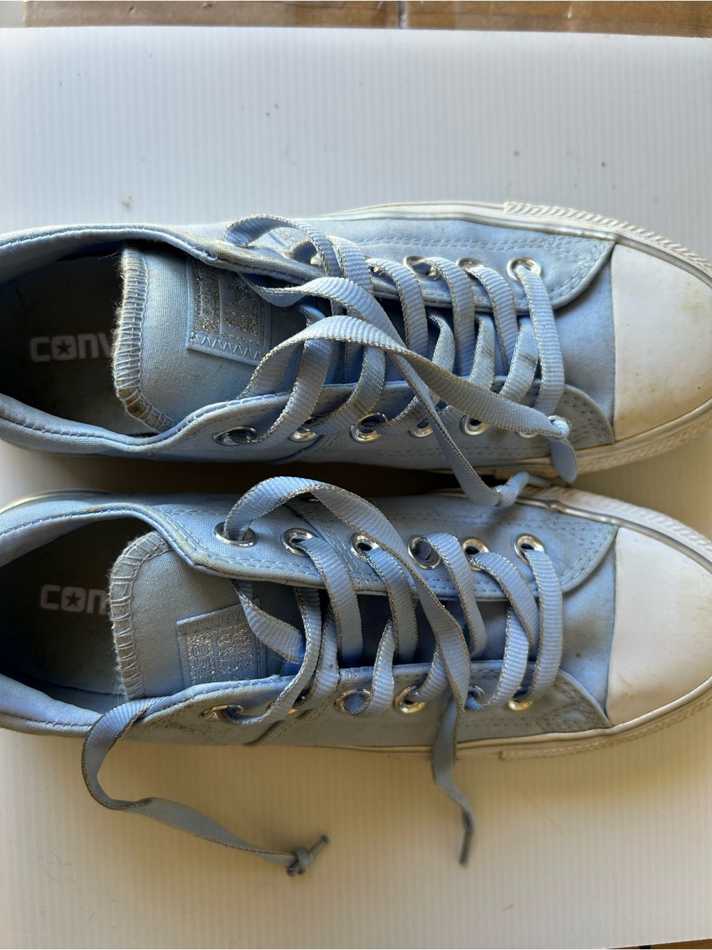 Converse Kids Low-Top Canvas Sneakers in Pale Blue